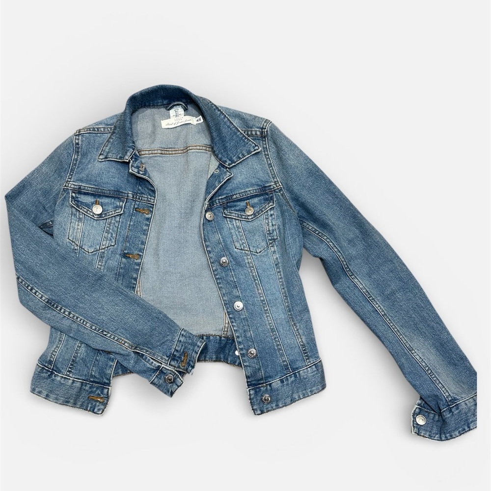 H&M Light Blue Denim Cropped Jacket